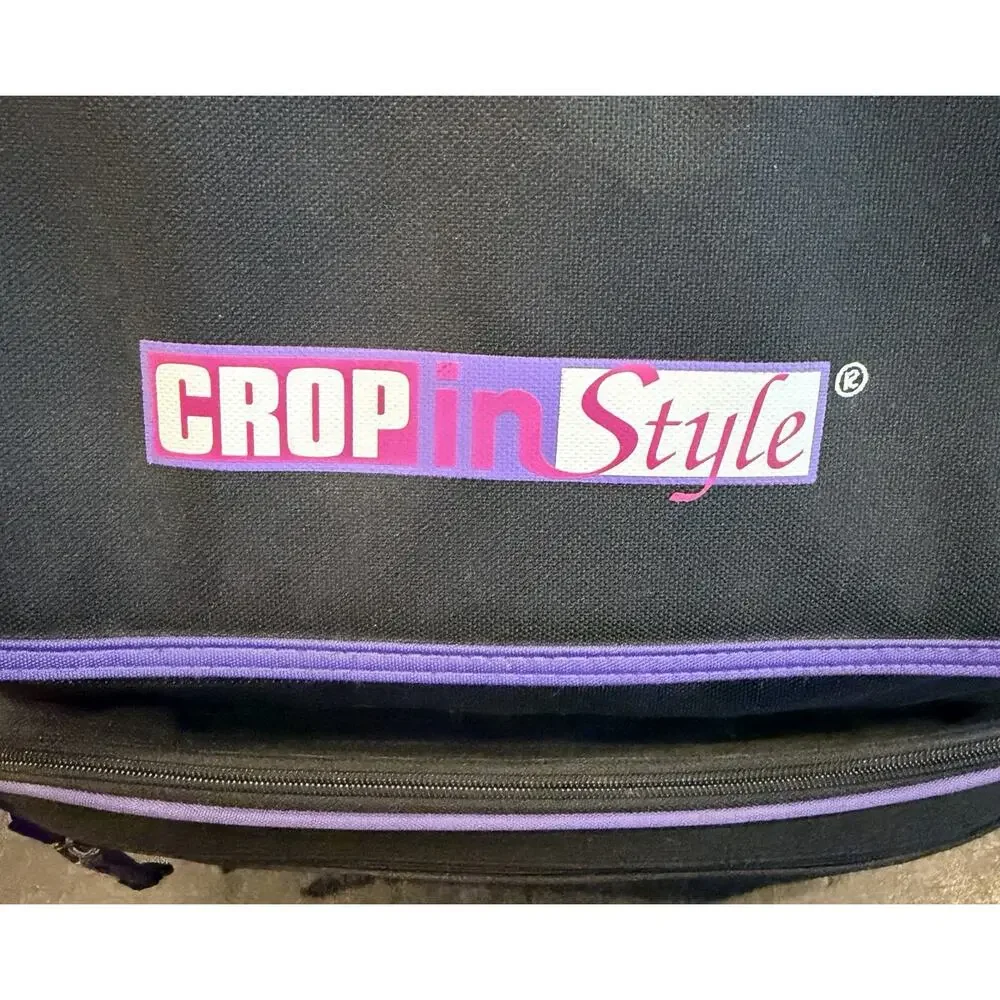 Crop In Style Scrapbooking Backpack Crafting Organizer Black/Purple Bag